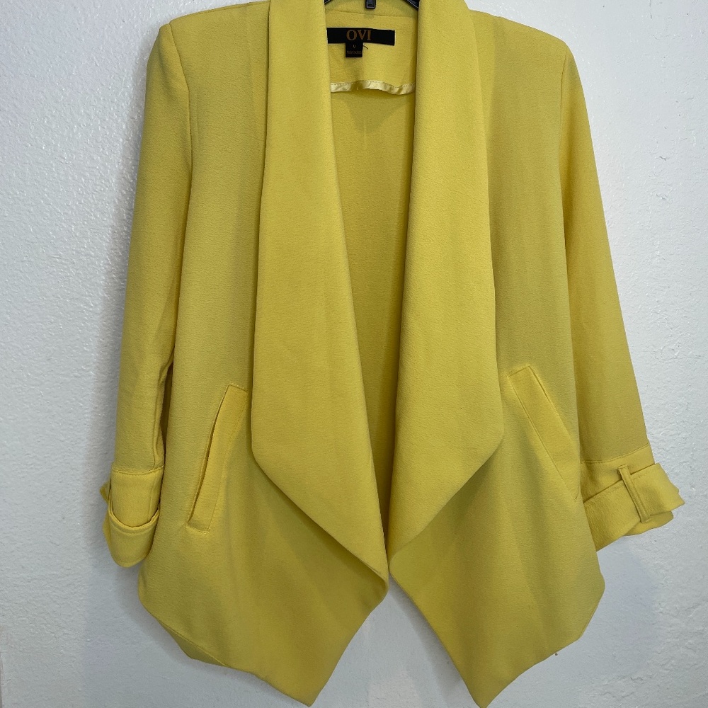 Woman's Blazer- "Ovi" in Yellow - Size M